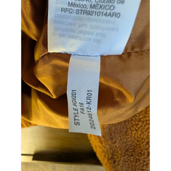 Madewell Jacket Women Large Brown Sherpa Portland Cropped Long Sleeve Snap Front - Picture 3 of 4